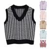Women Vest Sweater Fashion Knitted Loose Vintage Female Waistcoat Chic Oversize Tops Clothes Outfit 210915