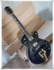 Disponibles Semi-Hollow Cuerpo Golden Hardware 2 Pickups Electric Guitar Con PickGuard negro, Diapasón de palisandro, Puede ser personalizado