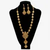 Brincos Colar Dubai Índia Brincos/colares de cores douradas/colares/jóias para mulheres Africano/Jóias de casamento Banda de presentes Caixa de presente