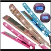Crystal Hair Straightener Flat Iron Professional Hair Irons With Lcd Digital Display Curling Straightener 5Azkl Wmbwf