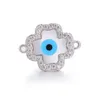 Forme de fleur Blanc Bleu Turquie Evil Eye Charme Double Crochet pour bracelet de bricolage Bijoux Marquage
