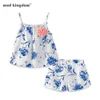 Mudkingdom Trajes para niñas pequeñas Estampado floral Causal Summer Sling Ropa Set 210615