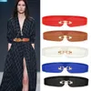 Belts Elastic Belt Women Waist Woman Easy Cummerbunds Dress Cinturon Mujer Waistband 2021 Designer Cintos Riem Black Leather