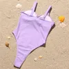 Katı Mayo Kadınlar Seksi Push Up Mayo Kadın Yüksek Kesim Mayo Yaz Plaj Kıyafeti Yüzme Suit Monokini 210521