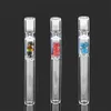 Glas Straw Pyrex Tube Pipe Steamroller Handrör Cigaretthållare Filter Tips One Hitter för rökning Bat Tobacco Hookah Diamond Holder