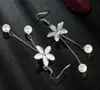 2 Colors Pearl Flower Charm Ladies Vintage Stud Earrings Bridal Earring Jewelry EAR1004