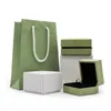 Jewelry Pouches Bags Brand Simple Nice Jewellery Bracelet Box Set Suede Green Color Case Four-leaf Clover Necklace Packaging Pape273o