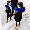 Девушки вниз Parka Толстые теплые пальто Детские меховые толстовки куртка подростковая осень зима детская одежда для 210528