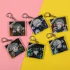 만화 Jujutsu Kaisen Keychain 애니메이션 만화 그림 열쇠 고리 소녀 아크릴 귀여운 재미있는 키 반지 여성 패션 금속 Llaveros