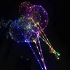 100st LED Light Bobo Balloon Party Decoration med 315 tums Stick 3M String Christmas Halloween Birthday Decor Balloons6624441