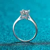 Excellent Cut Diamond Test Passed Color High Clarity White Moissanite Letter Ring Silver 925 Engagement Jewelry