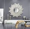 Wall Stickers Modern Wrought Iron Decorative Mirror Hanging Decoration Crafts Home Livingroom Porch Sticker Mural Ornaments Artwork