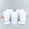 Bolsas de papel kraft blanco Papel de aluminio Plástico Mylar Bolsa a prueba de humedad para hierbas secas Flores Galletas Té Café Merienda Semillas Almacenamiento de dulces Embalaje universal