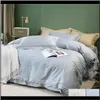 Suprimentos Têxteis Home GardenLuxo Egito Algodão Algodão Tranquilamente Elegante Bedding Pure Bedding Bordado Duvet ER Sets Pillowcases Rainha Siz