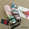 Super Léger Mini Poche Cinq Pliant Imprimé À La Mode Motif De Fleurs Uv Protection Femmes Parapluie Ensoleillé Et Pluvieux