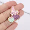 Chat violet sorcière émail broches broche pour femmes mode robe manteau chemise Demin métal drôle broche broches Badges Promotion cadeau