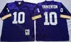 Chen37 NCAA Football 10 Fran Tarkenton Jersey 22 Paul Krause 28 Adrian Peterson 93 John Randle Chuck Foreman Chris Doleman Cris Carter Alan Purple