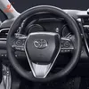 For Toyota Highlander Corolla Camry RAV4 Levin MarkX avalon DIY Carbon Fiber Leather Suede Leather Steering Wheel Cover2824