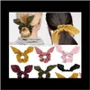 Bow Satin Silk Scrunchies Accessoires Femmes Ladies jeunes couleurs assorties go2ai Bands de caoutchouc irgyp