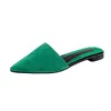 Woman Shoes flats mules fashion pointed toe slippers Slip on Slides Ladies shallow sandals zapatos mujer Black red green