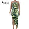 FANIECES Summer Women senza spalline stampa Side split skinny Dress Sexy Beachwear Party Night Club Abiti abiti da festa 210520