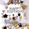 1set Or Argent Métal Latex Ballons 16 18 21 30 40 50 Ans Nombre Joyeux Anniversaire Anniversaire Fête Décor Adulte Ballon Globos 211216