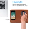 Muismatten Pols Rests Qi 10W Draadloze Telefoon oplader opladen computer pad PU lederen mousepad met rust kleine ergonomische pc office muizen ma