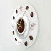 Orologio da parete con chicchi di caffè a mano con retroilluminazione a LED, design moderno, tazza da caffè, Reloj De Pared, orologio da parete in acrilico da cucina H1230