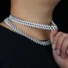 Jongen ijs uit klinknagels spike cubaanse ketting miami hiphop glanzende kubieke zirconia ketting voor mannen mode chocker sieraden x0509