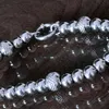 Style chinois chinois LONG collier tête en acier inoxydable hommes femmes perles rondes hommes argent gourmette lien chaîne bracelet