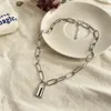 Vintage Choker Lock Halsband För Kvinnor Guld Silver Färg Kedja På Halsen Med Punk Smycken Mujer Hänglås Hänge Halsband