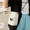 Mini Bag Ladi Mobile Phone Bag 2021 New Fashion Spring And Summer Rivet Small Square Bag Shoulder Msenger Chain Female BagZPPE