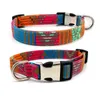 9 Colors Large Dogs Pet Dog Collars Comfortable Colorful Alloy Buckle Lettering Adjustable Collar Fadeproof Canvas Sublimation Printing Designer Belt Bohemian