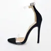 Sandalen Vrouwen Pumps Transparante Heels Clear Shoes Woman Black Naakt PVC Peep Toe Stilettos High Plus Size 43