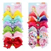 2021 126 couleur 5 "cheveux Bow fille impression colorée Barrettes Fille Cheveux Accessoires Arc-En-Licorne enfants Licorne fête Tondeuse À Cheveux De Noël