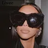 Sunglasses Fuzzy Cat Eye Women Black Brand Designer Oversized Sun Glasses Female Funny Party Eyewear Fashion Accessories