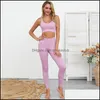 Övning Bär Atletisk Utomhuskläder Utomhus Yoga Outfits 2 st / Set Seamless Womens Vertikala Stripes Gym kostym Sport Running Quick-Dryi