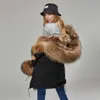 Veste de col de fourrure véritable femme manteau de doublure de fourrure de raton laveur naturel hiver femmes épais chaud Parker 211011