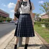 Sailor üniforma mini kadın okulu seksi Kore ekose yüksek bel harajuku kawaii etek artı boyutu pastel kilt kadın kız öğrenci etek8798069