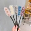 New mesh three flowers ball head curling artifact flower simple versatile curling stick bud horsetail female hair accessories