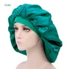 Bonnet Extra Large pour femmes, accessoires pour cheveux, grande taille, imprimé beauté, Satin, soie, Bonnet de nuit, couvre-tête, 10 pièces