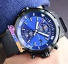 44mm Aquatimer Family IW379502 IW379507 4813 Automatisk herrklocka Blue Dial Steel -fodral Gummiband Sport Klockor No Chronograph2867