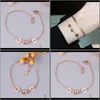 Strands Bracelets Jewelrysmall cintura pulseira para irmã Moda elegante Mulher Gift Gift Rose Gold Color Titanium Steel Jewelry Birthday Wedd