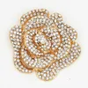 DHL FEDEX EXPRESS Whole Stunning Austria Crystals Big Gold Tone Rose Flower Brooch Wedding Bridal Bouquet Broach