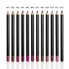 12 kolorów Ołówki Lip Matte Lipliner Wodoodporna Gładka Kolorowa Jedwabna Szminka Pióro Długotrwałe Pigmenty Lips Makeup