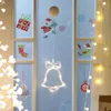 Christmas Decorations LED String Light Love Bell Pattern Decorative Sucker Lamp Battery Powered Pendant Holiday Party Window Shop Home Decor
