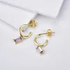 Andywen 925 Стерлинговые серебряные обручи Mini Crystal Surring Changly Charms Loops Круг Пирсинг Pendiente Ювелирные Изделия 210608