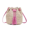 HBP Non Fashion Straw Corean Version 2021 Tassel Bucket Bag Bag Bag Messenger Messenger Single Counter Mess