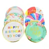 Vaisselle Jetable 10pcs Multicolore Disque Plaque Gâteau Papier Pan DIY Décoration Baby Shower Enfants Fête D'anniversaire De Mariage Vaisselle Fourniture