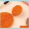 Dangle Chandelier Jewelrydesigners Aessories Ręcznie tkany ryż koralika damska moda geometryczna wisiorek Erq53 Drop dostawa 2021 Zwcma